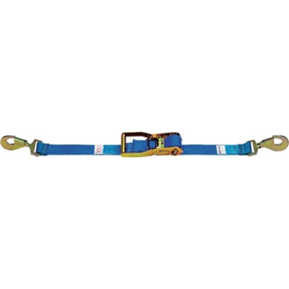 Zurrgurt mit Ratsche und Karabiner blau