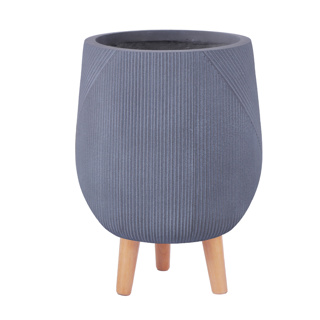 Pflanztopf mit Holzbeinen Portofino Anthrazit