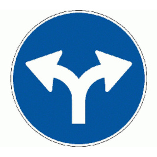 Signal 2.39 Rechts- oder Linksabbiegen