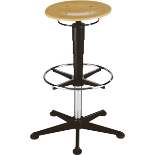 Drehhocker mit Bodengleitern u.Fussring Buche