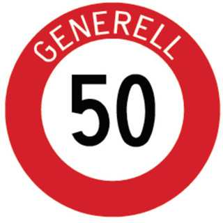 Signal 2.30.1 Höchstgeschwindigkeit: 50 generell