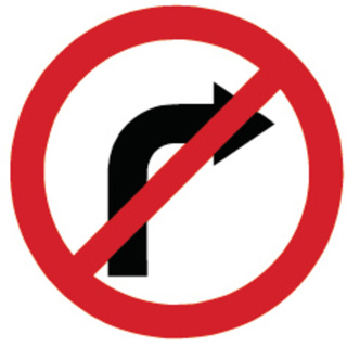 Signal 2.42 Abbiegen nach rechts verboten