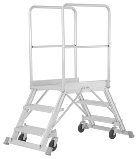 Podesttreppe fahrbar, beidseitig begehbar