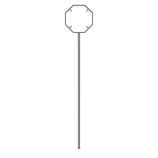 Ständer mit Rohrrahmen für STOP-Signal