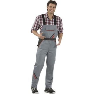 Latzhose Highline grau / schwarz / rot