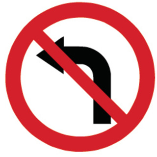 Signal 2.43 Abbiegen nach links verboten