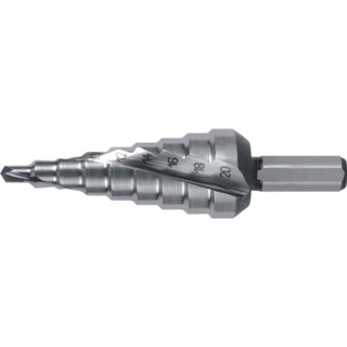 Stufenbohrer 4-20mm HSS-Co Spiralnut Stufe