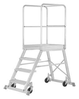 Podesttreppe fahrbar, einseitig begehbar