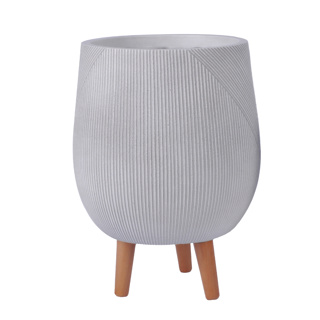 Pflanztopf mit Holzbeinen Portofino Weiss