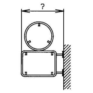Rohrrahmen m.Wandplatte für rund+rechteck.Signal
