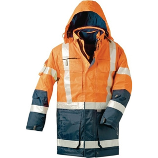 Warnschutz-Parka Wallace orange / marine