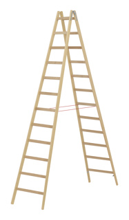 Holz-Sprossenstehleiter, beidseitig begehbar