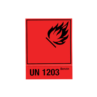 Warn-Aufkleber zu Kanister