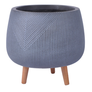 Pflanztopf mit Holzbeinen Milano Anthrazit