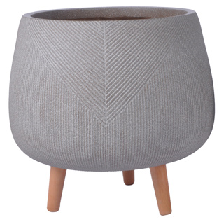 Pflanztopf mit Holzbeinen Milano Taupe