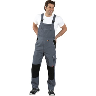 Latzhose Canvas 320 grau / schwarz