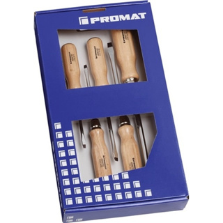 Schraubendrehersatz Schlitz Holzgriff PROMAT