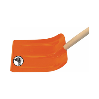 Schneeschaufel alu, orange, Stahlkante, angestielt