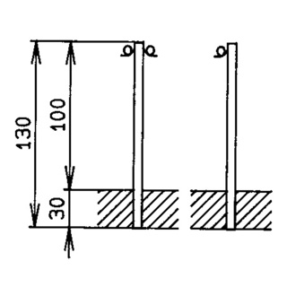Absperrpfosten mit Haken, z.Einbetonnieren