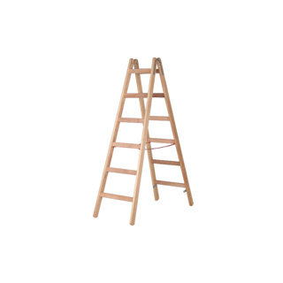 Holz-Sprossenstehleiter, beidseitig begehbar