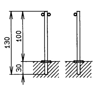 Absperrpfosten mit Bodenflansch