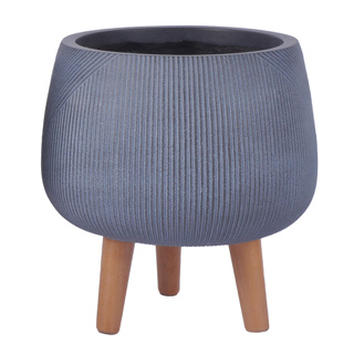 Pflanztopf mit Holzbeinen Milano Anthrazit