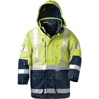 Warnschutz-Parka Wallace gelb / marine