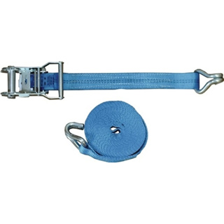 Zurrgurt mit Ratsche und Spitzhaken hellblau