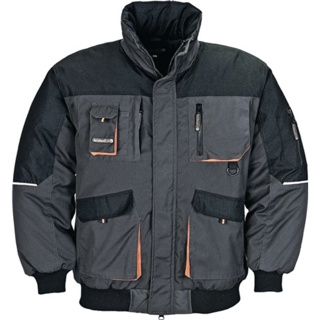 Pilotenjacke grau / schwarz / orange