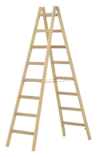 Holz-Sprossenstehleiter, beidseitig begehbar