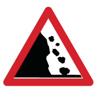 Signal 1.13a Steinschlag von links