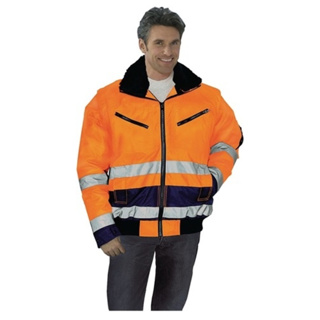 Warnschutz-Pilotenjacke orange / marine