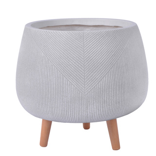 Pflanztopf mit Holzbeinen Milano Weiss