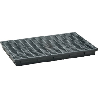 Regalwanne schwarz mit Gitterrost