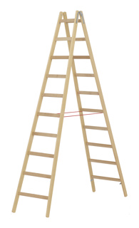 Holz-Sprossenstehleiter, beidseitig begehbar