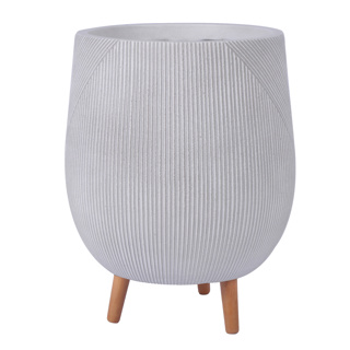 Pflanztopf mit Holzbeinen Portofino Weiss