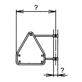 Rohrrahmen m.seitl.Rohrsch. für komb.Dreiecksignal
